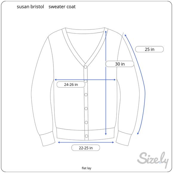 Vintage Susan Bristol Mohair Blend Cardigan Sweater Coat Lined Blue Size Large - Picture 10 of 10